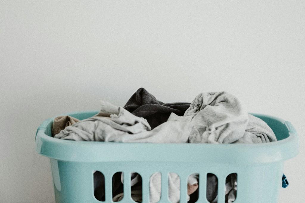 Laundry basket with clothes — easy, convenient campus laundry
